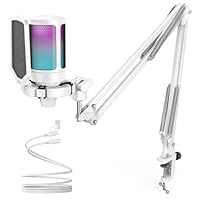 新品未使用 【FIFINE コンデンサーマイクキット ホワイト】 Amazon.co.jp: FIFINE USB コンデンサーマイク RGB光り